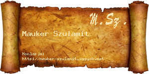 Mauker Szulamit névjegykártya